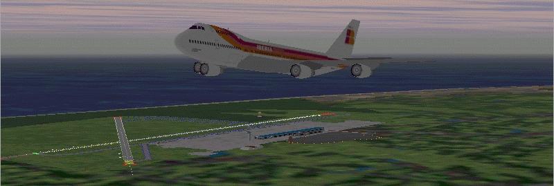 Iberia 747 Over Barcelona Airport