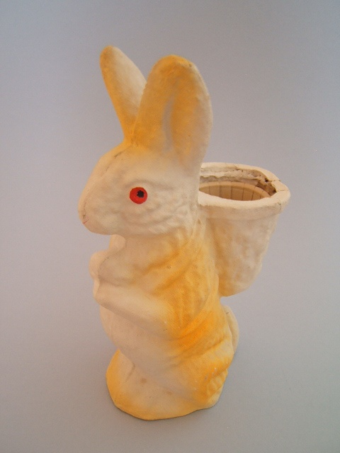 Antique Vintage 9" Paper Mache Standing Bunny Rabbit Candy Container - Picture 1 of 1