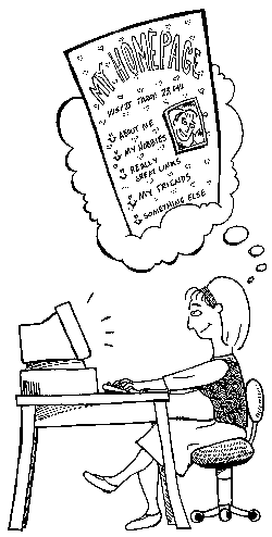 A Girl working on her homepage