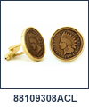 AN-88109308ACL - Anson Indian Head Penny Coin Collector Cuff Links. Anson USA. Copyright Anson and Milne Jewelry