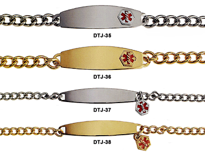 Doc Tock Stainless Steel Emergency Medical Information ID Link Chain Bracelet. Identify your medical information in an emergency situation. Copyright milnejewelry.com