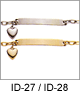 IDHQ Womans Engraveable ID Bracelets. IDHQ Womans Stainless Steel Heart Charm ID Bracelet. Stainless steel construction charm identification bracelet; polished engraveable plaque; heart charm; lobster claw clasp; 7.5 inch length. Copyright milnejewelry.com