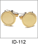IDHQ Men's Jewelry Accessories Ion Gold Stainless Steel Engraveable Cuff Links. Copyright milnejewelry.com
