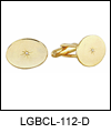 LGBCL112D Genuine Diamond Gold Cuff Link Set. Brushed finish, polished edging, 23k gold electroplate. Copyright Milne Jewelry.