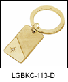 LGBKC113D Gold Genuine Diamond Key Chain. Polished and brush finishes, 23 k gold electroplate. Copyright Milne Jewelry.