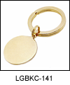 LGBKC141 Gold Polished Key Ring. Polished finish, 23 k gold electroplate, engravable. Copyright Milne Jewelry.
