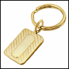 LGBKC301 Felicitous Everyday Gold Diagonal Line Key Ring - 23 karat gold electroplate, engravable. Copyright Milne Jewelry.