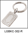 LGBKC2302R Dapper Gold Dimensional Key Chain - Etched embellished design with satin center, engravable. Copyright Milne Jewelry.