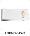LGBMC043R Emblematic Religious Cross Money Clip - Rhodium electroplate, engravable. Copyright Milne Jewelry.
