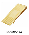 LGBMC124 Felicitous Everyday Gold Horizontal Line Money Clip - 23k gold electroplate, engravable. Copyright Milne Jewelry.