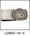 LGBMC181S Affluent $20 Coin Money Clip - Rhodium electroplate with silver oxide finish. Copyright Milne Jewelry.