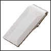 LGBMC186R Linear Frame Hinged Money Clip. Etched line frame, rhodium electroplate, engravable. Copyright Milne Jewelry.