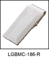 LGBMC186R Linear Frame Hinged Money Clip. Etched line frame, rhodium electroplate, engravable. Copyright Milne Jewelry.
