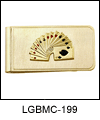 LGBMC199 Leisure Poker Hand Money Clip - 23 karat gold electroplate. Copyright Milne Jewelry.