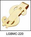 LGBMC220 Affluent Gold $ Dollar Sign - 23 karat gold electroplate. Copyright Milne Jewelry.