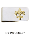 LGBMC269R Emblematic Fleur-de-lis Money Clip - Rhodium electroplate, engravable . Copyright Milne Jewelry.
