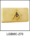 LGBMC270 Emblematic Masonic Money Clip - 23 karat gold electroplate . Copyright Milne Jewelry.
