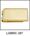 LGBMC387 Gold Fluent Iconic Twist Money Clip. Classic twist fringe, engravable, 23 k gold electroplate. Copyright Milne Jewelry.