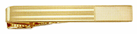 LGBTB129 Linear Design Gold Horizontal Line Tie Bar. Tooled diagonal lines, 23 karat gold electroplate, engravable. Copyright Milne Jewelry.