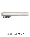 LGBTB171R Rhodium Fluent Polished Tie Bar. Tooled lines, polished finish rhodium electroplate, engravable. Copyright Milne Jewelry.
