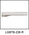 LGBTB226R Rhodium Fluent Linear Frame Tie Bar. Etched line frame, satin finish rhodium electroplate, engravable. Copyright Milne Jewelry.