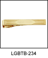 LGBTB234 Gold Fluent Elliptical Tie Bar. Satin and polished finish 23 karat gold electroplate, engravable. Copyright Milne Jewelry.