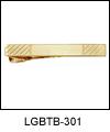 LGBTB290 Felicitous Gold Diagonal Line Tie Bar. Tooled diagonal lines, 23 karat gold electroplate, engravable. Copyright Milne Jewelry.