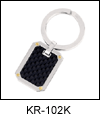 ST-KR102K Carbon Fiber Stainless Steel and 14KT Gold Key Ring. Copyright Milne Jewelry.