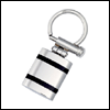 ST-KR818 Black Stripe Stainless Steel Key Ring. Copyright Milne Jewelry.