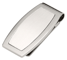 ST-MC844 Stainless Steel Money Clip with Engravable Plaque. Copyright Milne Jewelry.