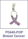 SM-PD440-POP Breast Cancer Awareness Channel Inlay Pendant. Copyright Milne Jewelry