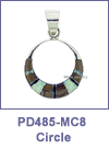 SM-PD485-MC8 Circle Channel Inlay Pendant. Copyright Milne Jewelry