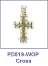 SM-PD519-WOP Silver Cross Channel Inlay Pendant. Copyright Milne Jewelry