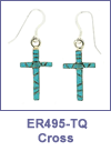 SM-ER495-TQ Turquoise Cross Channel Inlay Earrings. Copyright Milne Jewelry