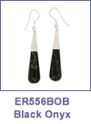 SM-ER556BO/B Black Onyx and Sterling Silver Raindrop Earrings. Copyright Milne Jewelry