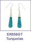 SM-ER556GT Turquoise and Sterling Silver Raindrop Earrings. Copyright Milne Jewelry