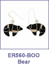 SM-ER560-BOO Hunter Bear Channel Inlay Earrings. Copyright Milne Jewelry