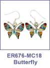 SM-ER676-MC18 Butterfly Channel Inlay Earrings. Copyright Milne Jewelry
