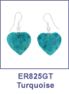 SM-ER825GT Genuine Turquoise Heart Earrings. Copyright Milne Jewelry
