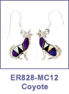 SM-ER828-MC12 Coyote Channel Inlay Earrings. Copyright Milne Jewelry