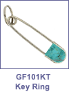SM-GF101KT Kingman Turquoise Safety Pin Key Chain. Copyright Milne Jewelry