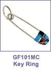 SM-GF101MC Mosaic Inlay Safety Pin Key Chain. Copyright Milne Jewelry