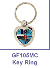 SM-GF105MC Mosaic Inlay Heart Key Chain. Copyright Milne Jewelry