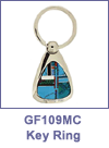 SM-GF109MC Mosaic Inlay Teardrop Key Chain. Copyright Milne Jewelry
