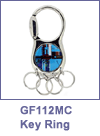 SM-GF112MC Mosaic Inlay 4 Ring Key Chain with Fold-Over Clasp. Copyright Milne Jewelry