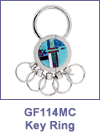 SM-GF114MC Mosaic Inlay 5 Ring Key Chain. Copyright Milne Jewelry