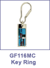 SM-GF116MC Mosaic Inlay Slim Rectangular Key Chain. Copyright Milne Jewelry