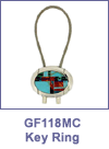 SM-GF118MC Mosaic Inlay Oval Cable Key Chain. Copyright Milne Jewelry