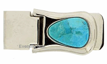 SM-GF205KT Kingman Turquoise Teardrop Spring Action Money Clip. Copyright Milne Jewelry