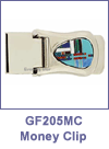 SM-GF205MC Mosaic Inlay Teardrop Spring Action Money Clip. Copyright Milne Jewelry